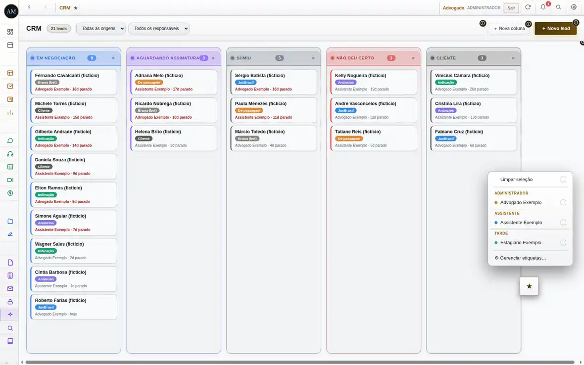 CRM integrado às categorias do WhatsApp